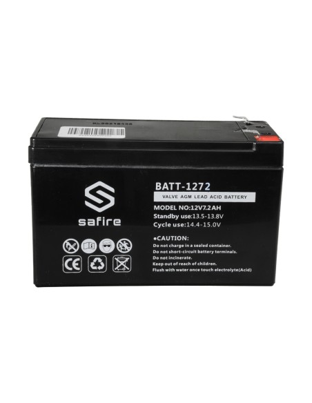 Comprar SAFIRE BATT-1272 Batería recargable - Tecnología plomo ácido AGM - Voltaje 12 V - Capacidad 7.2 Ah - 94 x 151 x 65 mm / 