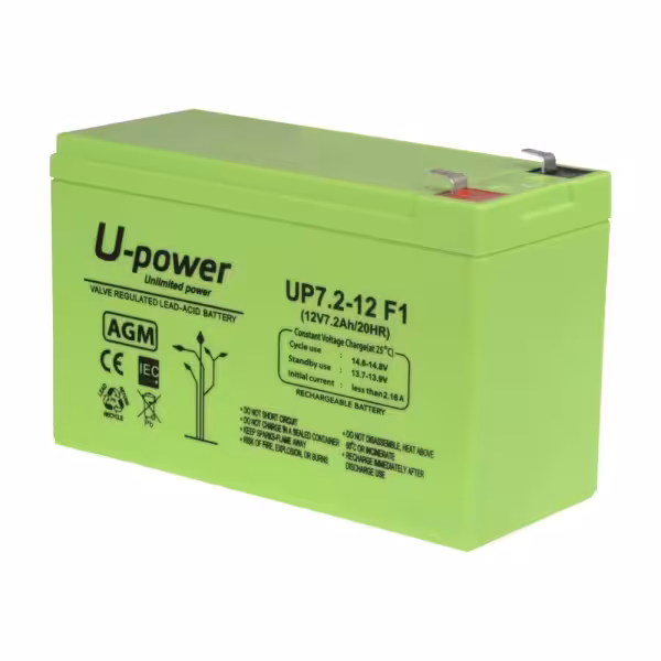 Comprar UPOWER BATT-1272-U Upower - Batería recargable - Tecnología plomo ácido AGM - Voltaje 12 V - Capacidad 7.2 Ah - 101 x 15