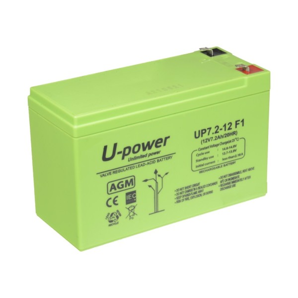 Comprar MASTER BATTERY BATT-1272-U Upower - Batería recargable - Tecnología plomo ácido AGM - Voltaje 12 V - Capacidad 7.2 Ah - 