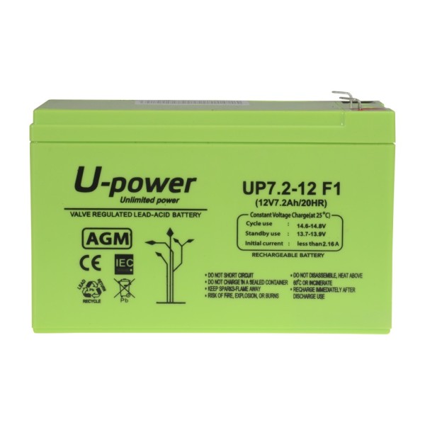 Acheter MASTER BATTERY BATT-1272-U Upower - Batterie rechargeable - Technologie plomb-acide AGM - Tension 12 V - Capacité 7,2 Ah