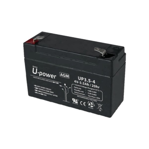 Bateria Master Batt-4035-U UPOWER - Bateria recarregável - Tecnologia de chumbo de ácido AGM - Tensão 4 V - Capacidade 3,5 ah - 
