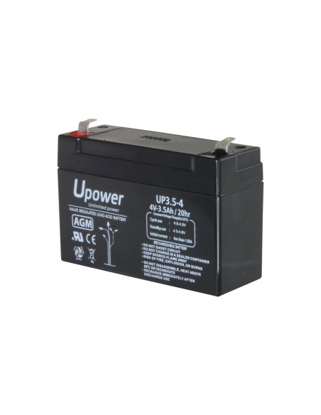 Comprar MASTER BATTERY BATT-4035-U Upower - Batería recargable - Tecnología plomo ácido AGM - Voltaje 4 V - Capacidad 3.5 Ah - 6