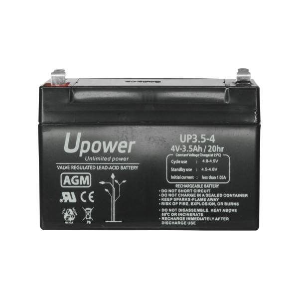 Comprar MASTER BATTERY BATT-4035-U Upower - Batería recargable - Tecnología plomo ácido AGM - Voltaje 4 V - Capacidad 3.5 Ah - 6