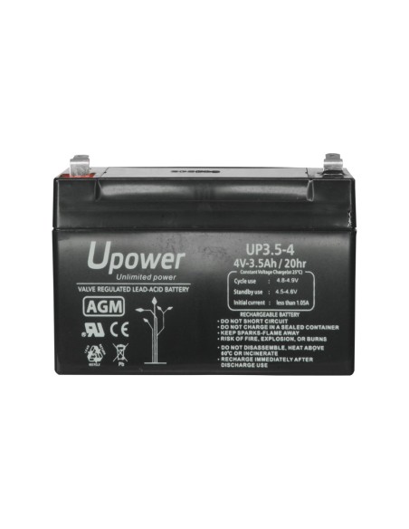 Comprar UPOWER BATT-4035-U Upower - Batería recargable - Tecnología plomo ácido AGM - Voltaje 4 V - Capacidad 3.5 Ah - 65 x 90 x