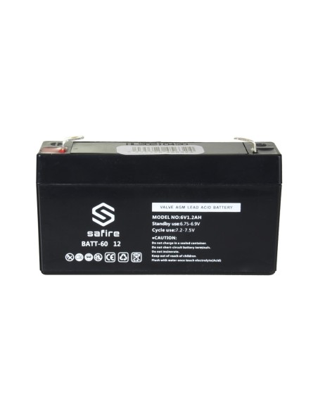 Safire Batt-6012 bateria recarregável - tecnologia de ácido ácido de chumbo - tensão 6 V - capacidade 1,2 ah - 58 x 97 x 24 mm /