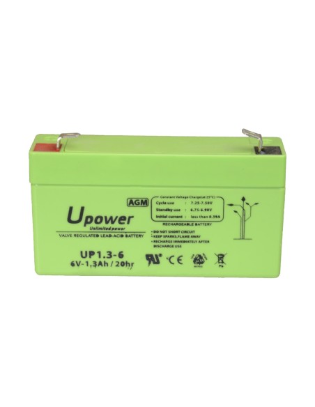 Comprar MASTER BATTERY BATT-6013-U Upower - Batería recargable - Tecnología plomo ácido AGM - Voltaje 6 V - Capacidad 1.3 Ah - 9