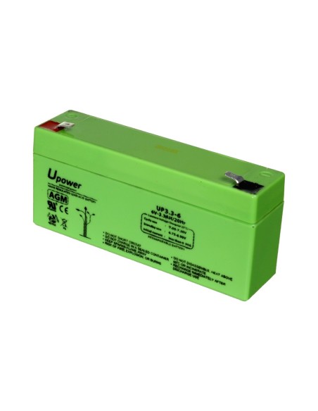 Bateria Master Batt-6033-U UPOWER - Bateria recarregável - Tecnologia de chumbo de ácido AGM - Tensão 6 V - Capacidade 3.2 ah - 