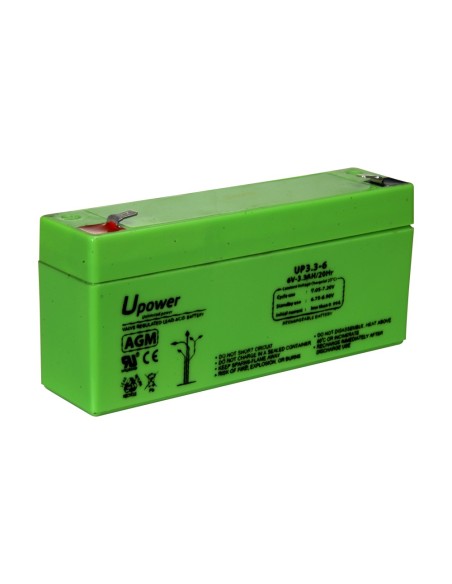 Comprar MASTER BATTERY BATT-6033-U Upower - Batería recargable - Tecnología plomo ácido AGM - Voltaje 6 V - Capacidad 3.2 Ah - 6