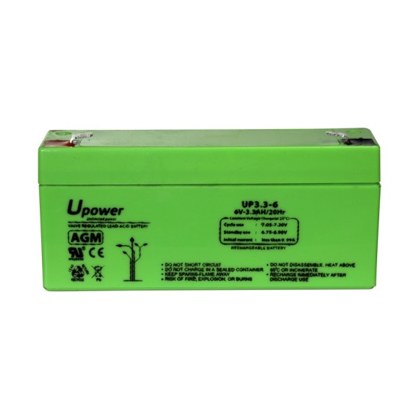 Bateria Master Batt-6033-U UPOWER - Bateria recarregável - Tecnologia de chumbo de ácido AGM - Tensão 6 V - Capacidade 3.2 ah - 