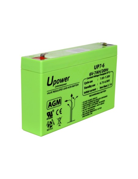 Comprar MASTER BATTERY BATT-6070-U Upower - Batería recargable - Tecnología plomo ácido AGM - Voltaje 6 V - Capacidad 7.0 Ah - 1