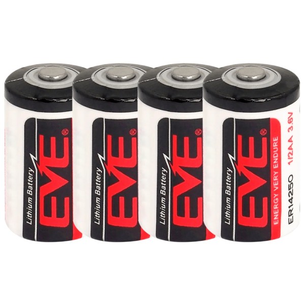 OEM Batt-ER14250-EVE EVE - Pilha 1/2 AA / ER14250 - Lítio. Tensão 3.6 V - Preço por pilha. Venda no pacote de 4 - capacidade de 