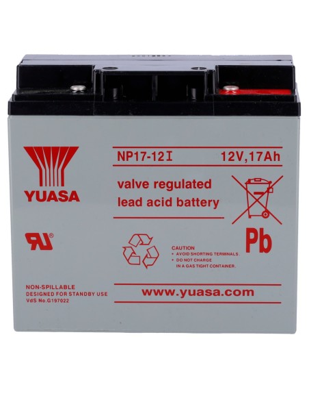 Acheter OEM BATT-NP17-12 Yuasa NP17-12I - Batterie rechargeable - Technologie plomb-acide AGM - Capacité 17 Ah / 12 V - 167 x 76