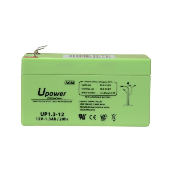 Acheter MASTER BATTERY BATT1213-U Upower - Batterie rechargeable - Technologie plomb-acide AGM - Tension 12 V - Capacité 1,3 Ah 