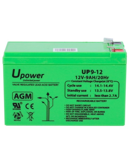 Comprar MASTER BATTERY BATT1290-U Upower - Batería recargable - Tecnología plomo ácido AGM - Voltaje 12 V - Capacidad 9.0 Ah - 9