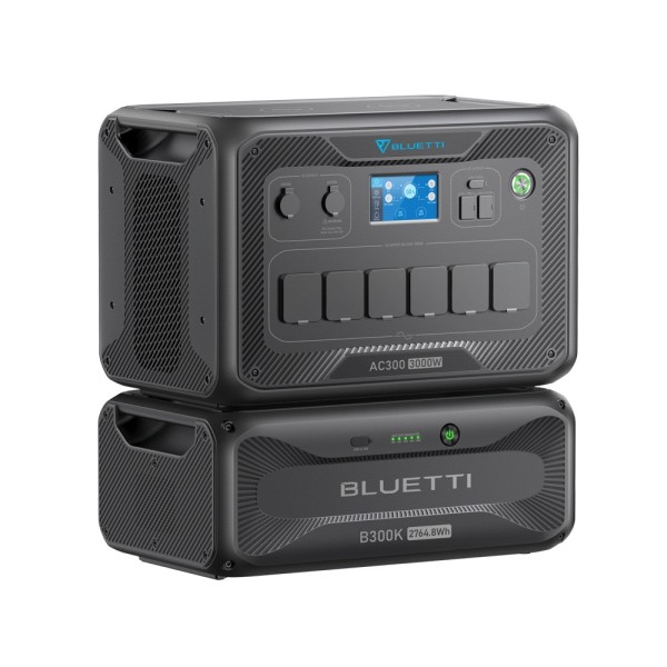 Bluetti BL-AC300-1XB300K Kit Bluetti Battery Domestic - Capacidade 2765Wh - Power 3000W - Formas e formulários de recarga múltip