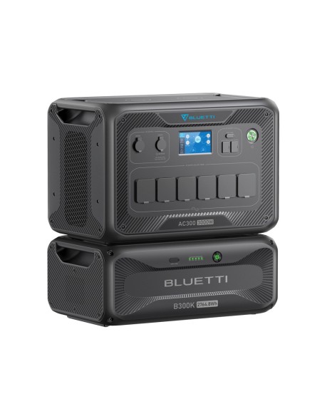 Bluetti BL-AC300-1XB300K Kit Bluetti Battery Domestic - Capacidade 2765Wh - Power 3000W - Formas e formulários de recarga múltip