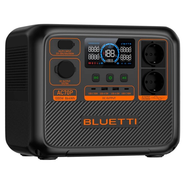 Kaufen BLUETTI BL-AC70P tragbare Bluetti-Powerstation – Große Kapazität 864 Wh – Ausgangsleistung max. 1000 W – Mehrere Ein- und