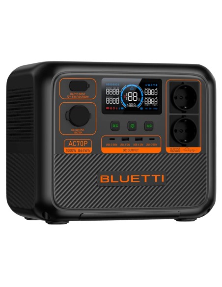 Bluetti BL-AC70P Battery Battery Bluetti - Grande Capacidade 864Wh - Saída de energia 1000W MAX - Múltiplas entradas e saídas - 