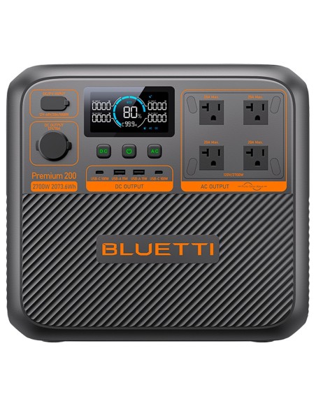 Comprar BLUETTI BL-PREMIUM-200V2 Estación de energía portátil - Gran capacidad 2074Wh - Potencia salida 2700W - Salidas y formas
