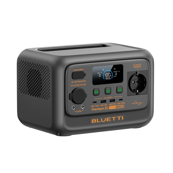 Bluetti BL-Premium-30v2 Portable Energy Station - Capacidade 320Wh - Saída de potência 600W - Saídas e formas de recarga