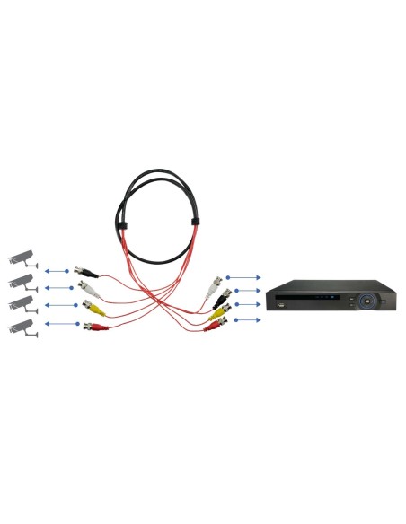 Comprar OEM BNC4-45 Cable preparado múltiple - BNC macho a BNC macho - 4 enlaces coaxial - Longitud 1,5 m - Para conexión de Bal