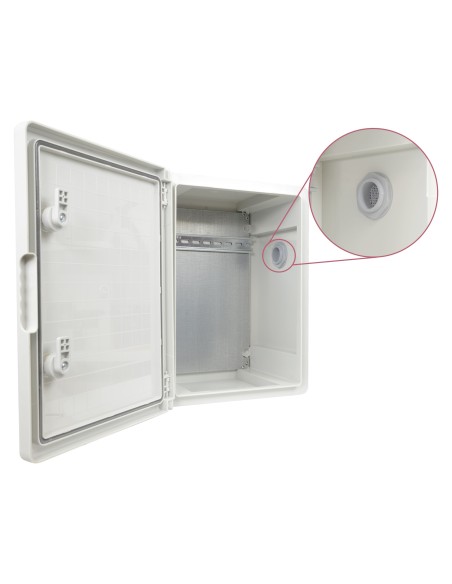 OEM Caixa-403017-IP65 Gabinete de poliéster - Dimensões externas 40x30x17 cm - Grau de proteção IP65 - Filtro de ventilação