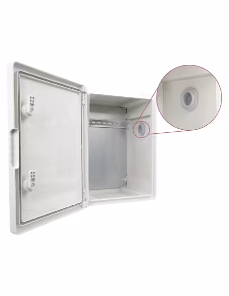 Kaufen OEM BOX-403022-IP65 Polyester-Schaltschrank – Außenmaße 40x30x22 cm – Schutzart IP65 – Lüftungsfilter