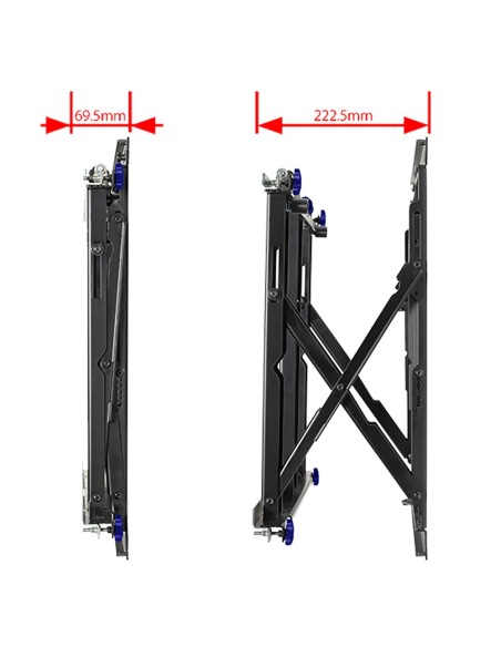 Acheter B-TECH BT-BT8312 Support Pop-Out - Poids supporté 50 kg - VESA 600x400 mm - Distance au mur de 70 ~ 223 mm - Micro-