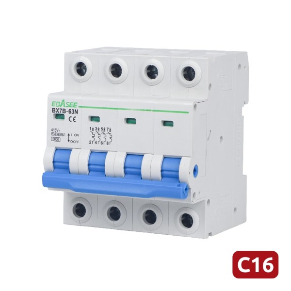 Comprar OEM BX7B-63N-16A-4P Interruptor magnetotérmico - Corriente nominal 16A - 4 polos (instalaciones trifásicas) - Curva tipo