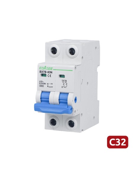 Comprar OEM BX7B-63N-32A-2P Interruptor magnetotérmico - Corriente nominal 32A - 2 polos (instalaciones monofásicas) - Curva tip