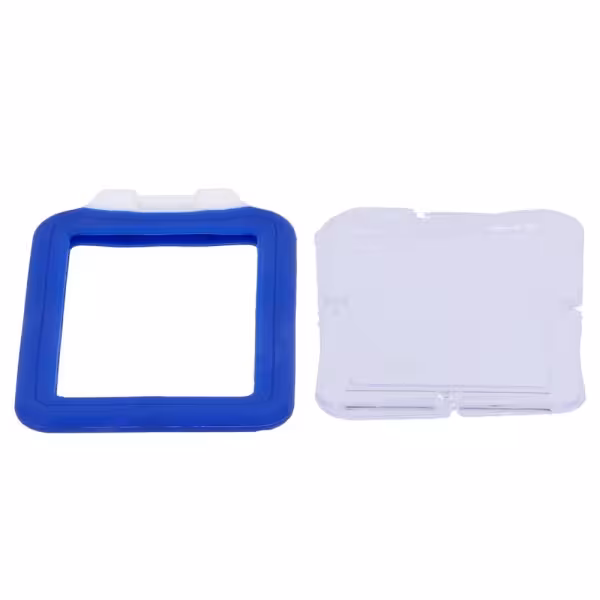 Comprar OEM CARD-HOLDER-V-BLUE Porta-tarjetas RFID - Disposición vertical - Formato CR80: 54 (An) × 85 (Al) mm - Láminas de plás