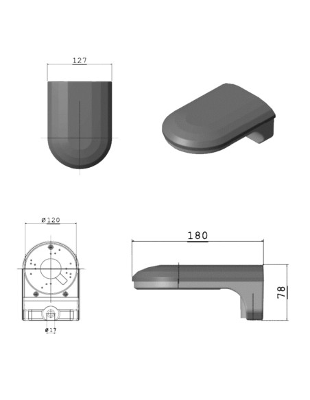 Comprar OEM CBOX-DM-115 Soporte de pared para cámara Domo - Color blanco - Fabricada en plástico - Apto para interior o exterior