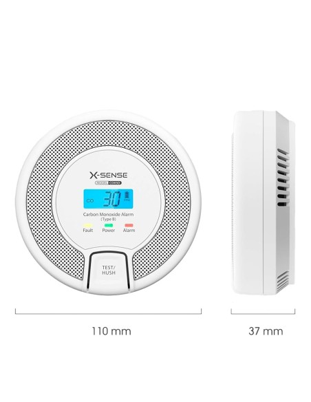 Comprar X-SENSE CO03D-W Detector de CO autónomo X-Sense - Permite conectar 24 detectores por RF 868MHz - Batería reemplazable - 