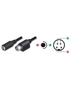 OEM com adaptador DC-DC-HIK DC - 105 mm de comprimento - mini conector fêmea DIN - conector masculino padrão - adaptando aliment 2