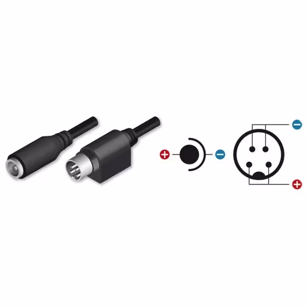 Acquistare OEM CON-DC-HIK Adattatore DC - 105 mm di lunghezza - Connettore femmina Mini Din - Connettore maschio standard - Adat