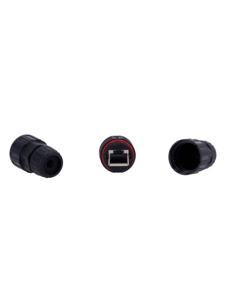Comprar OEM CON-RJ45-GLAND-W-BLACK Conector con Racor Industrial - Conector entrada RJ45  - Conector salida RJ45 - Compatible UT