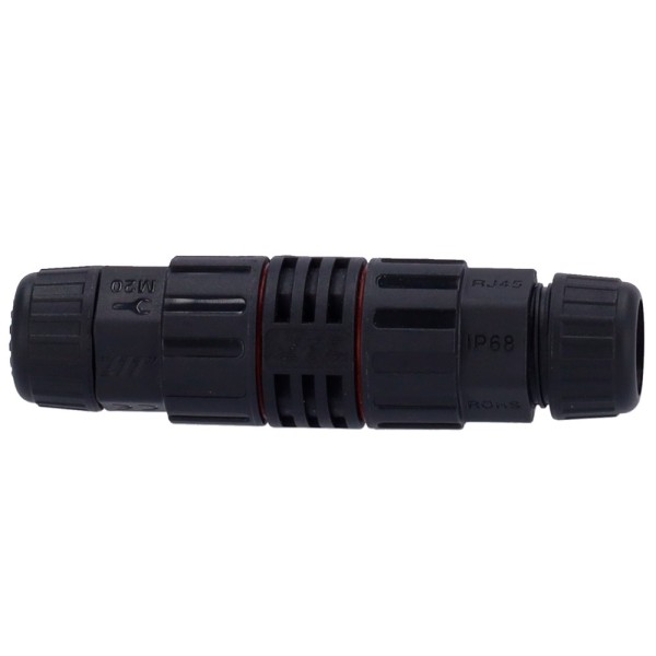 Comprar OEM CON-RJ45-GLAND-W-BLACK Conector con Racor Industrial - Conector entrada RJ45  - Conector salida RJ45 - Compatible UT
