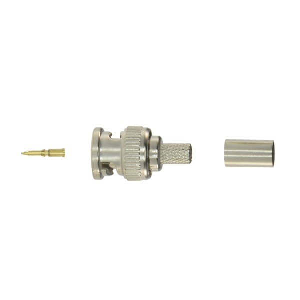 Safire Connector Connector - BNC para Crunctar - Compatível com RG59 - 25 mm (FO) - 10 mm (A) - 5 g