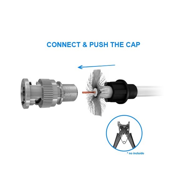 Comprar OEM CON100-CAP Conector BNC macho - Simple - Rápido - Reutilizable - Reciclable - Compatibilidad universal con Microcoax