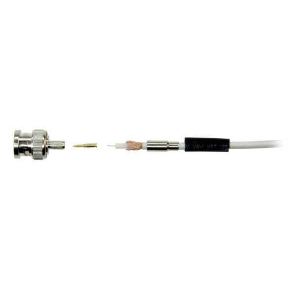 Safire com 110 Safire - Conector BNC para Crimpar - Compatível com Micro-Oxial - 25 mm (FO) - 10 mm (A) - 5 g