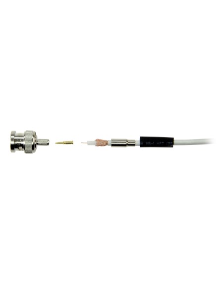 Safire com 110 Safire - Conector BNC para Crimpar - Compatível com Micro-Oxial - 25 mm (FO) - 10 mm (A) - 5 g