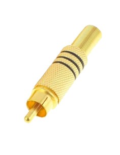 Conector OEM Con117 - Male RCA para soldagem - cabo paralelo de áudio - para cabos Ø 6mm - revestimento anti-corrosão - 10g
