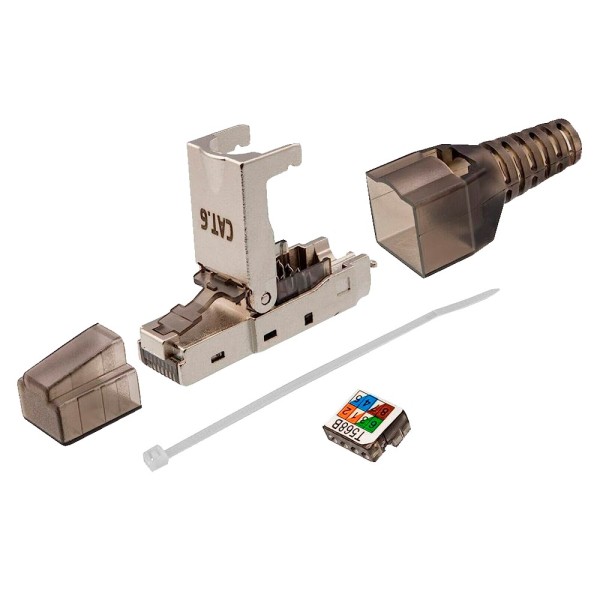 Comprar OEM CON300-FTP6-TL Conector RJ45 - Compatible con cable FTP Cat 6 - Carcasa de metal - Fácil instalación sin necesidad d