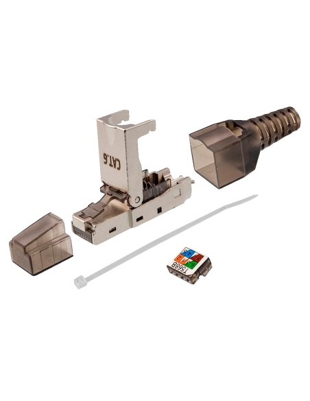 Comprar OEM CON300-FTP6-TL Conector RJ45 - Compatible con cable FTP Cat 6 - Carcasa de metal - Fácil instalación sin necesidad d