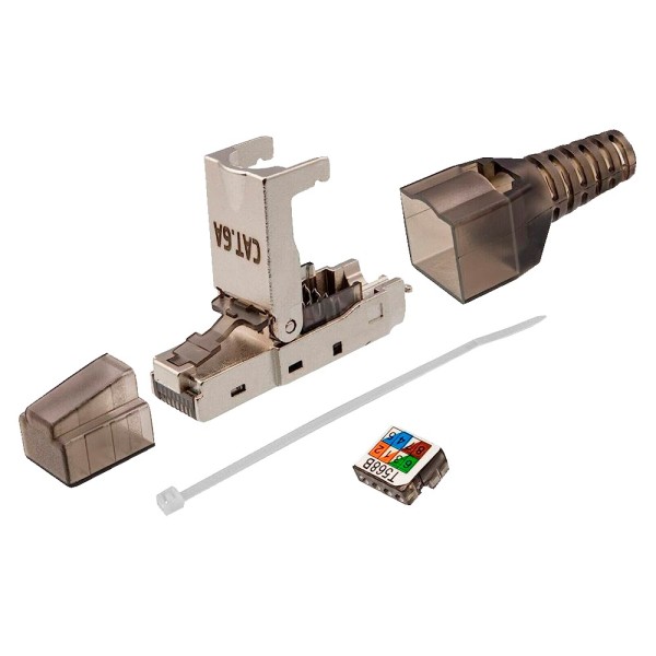 OEM Connector RJ45-FTP6A-TL RJ45 - Compatível com Cabo de Cat FTP 6A - Habitação de Metal - Compatível com Cabos AWG23 - Fácil