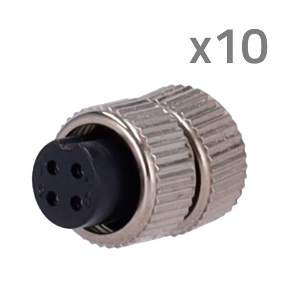 OEM Shock-Feminino-Solda Conector M12 Feminino Para Soldagem - Streamax Compatível - 10 unidades por Saco - 4 Pins