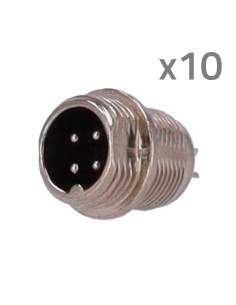 OEM Concu 10-Masculino-Solda Conector M12 MoCão Para Soldagem - Strailax Compatible - 10 unidades por Saco - 4 Pins