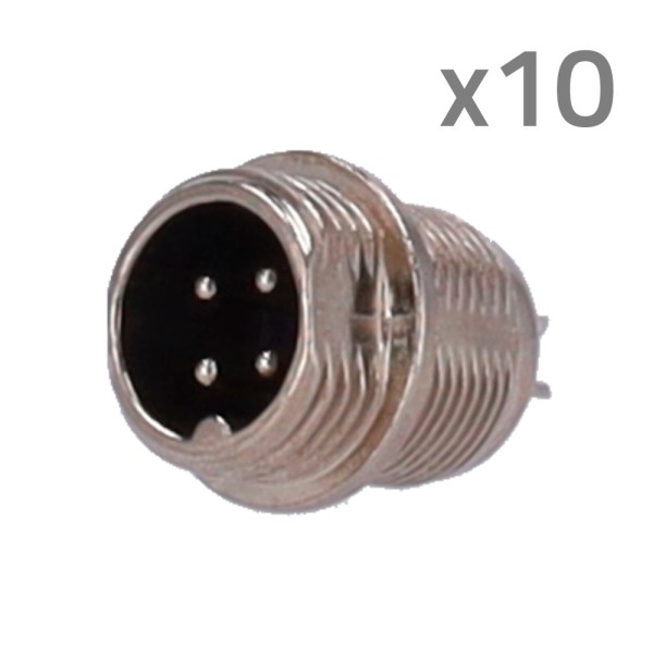 OEM Concu 10-Masculino-Solda Conector M12 MoCão Para Soldagem - Strailax Compatible - 10 unidades por Saco - 4 Pins