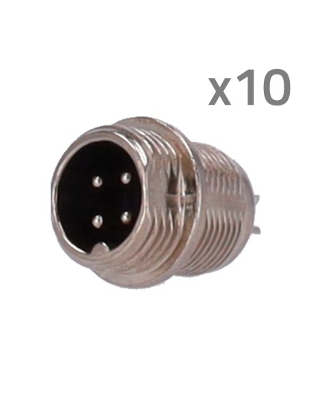 OEM Concu 10-Masculino-Solda Conector M12 MoCão Para Soldagem - Strailax Compatible - 10 unidades por Saco - 4 Pins