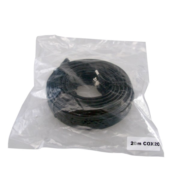 Safire COX20 Cabo Combinado RG59 + DC - Conector BNC - 20 metros - Comida - Baixa Perdas